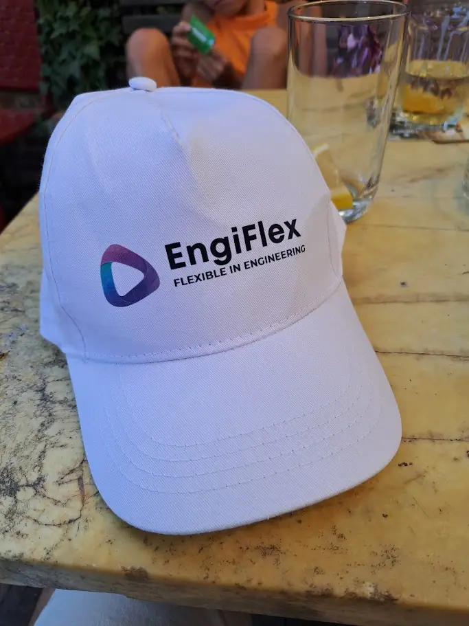 EngiFlex team member with EngiFlex hat